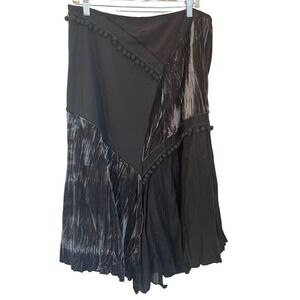 Linea Domani Size 8 Asymmetric Gray Velvet Mixed Media Skirt Boho Whimsigoth